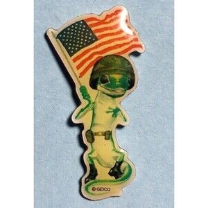 GEICO GECKO US Army   COLLECTIBLE  Advertising Pin